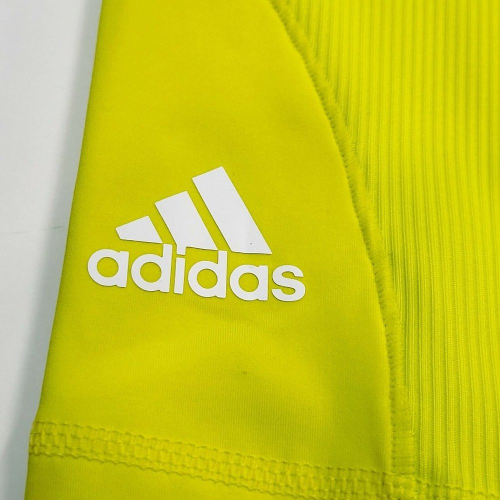 Adidas Aeroready Rib Tight Women's 7/8th High Rise Training Sport Yellow GT6256 - Picture 4 of 12